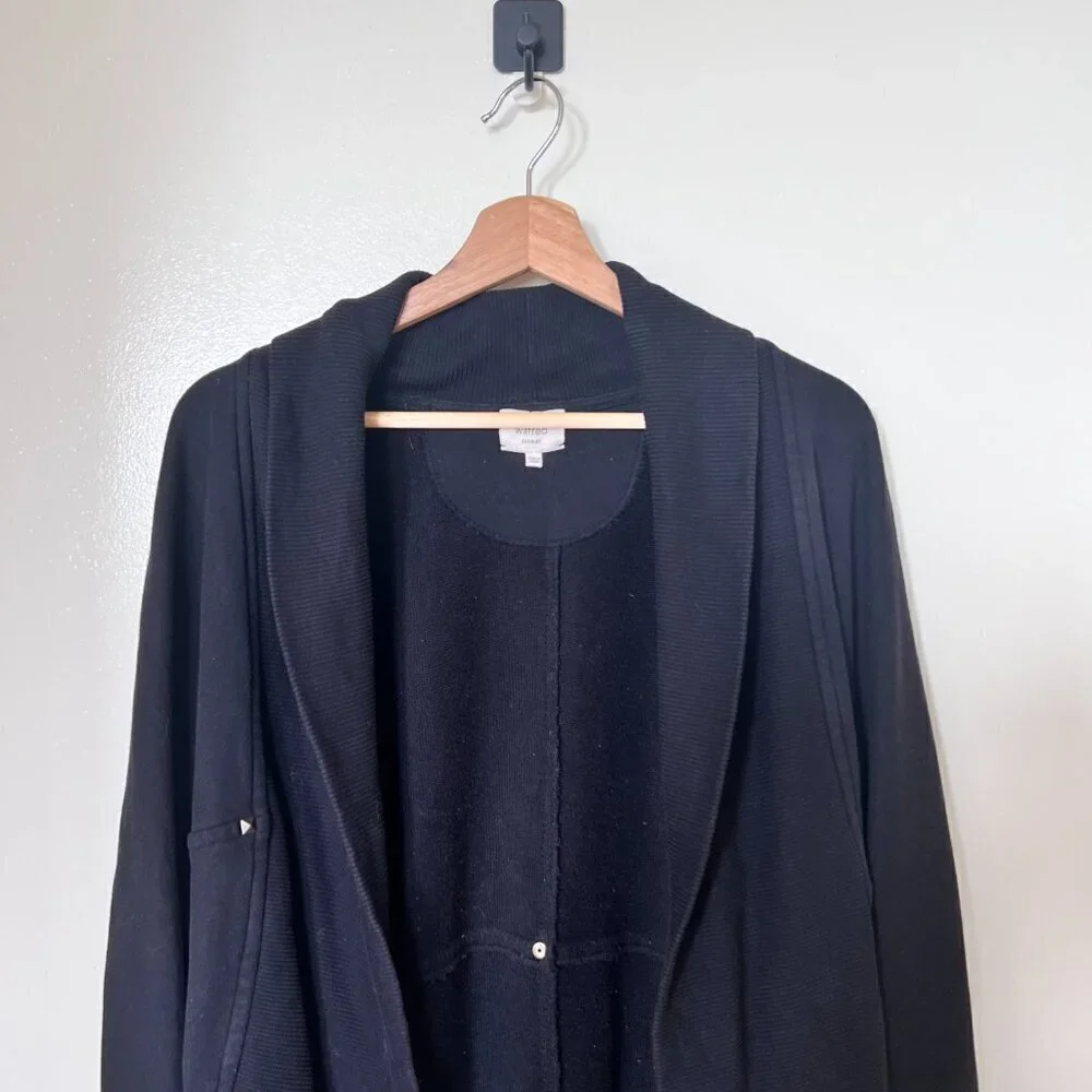 Aritzia Wilfred Diderot Black Sweater Open Front Cocoon Cardigan XXS​​​​​​​